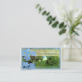 結婚式のイベントプランナーの名刺のエレガントな花柄 名刺 (スタンド正面)