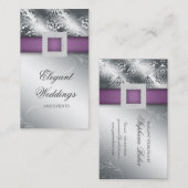 結婚式のイベントプランナーの宝石の紫色の銀V 名刺 (正面/裏面)