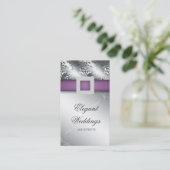 結婚式のイベントプランナーの宝石の紫色の銀V 名刺 (スタンド正面)