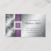 結婚式のイベントプランナーの宝石の紫色の銀V 名刺 (裏面)