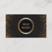 結婚式のイベントプランナー|のエレガントで黒い金ゴールド 名刺 (正面)