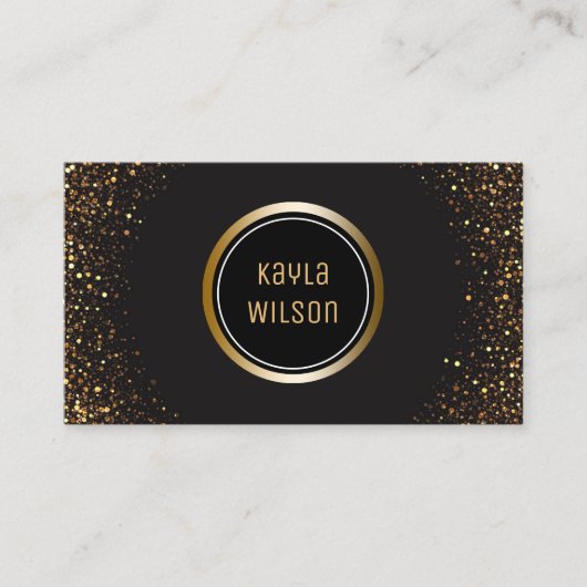 結婚式のイベントプランナー|のエレガントで黒い金ゴールド 名刺 (正面)