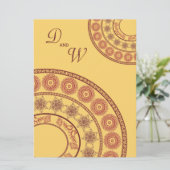 結婚式のインドのHennaのMehndi黄色いDesiの招待状 招待状 (スタンド正面)