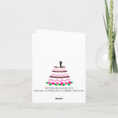 結婚式のウェディングケーキの感謝のメモカード サンキューカード (裏面)