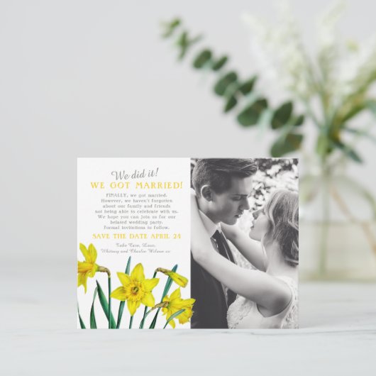 結婚式のウェディングパーティーを救った！保存日付のお知らせ (スタンド正面)