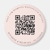 結婚式のウェブサイトのQRコードの詳細　出欠確認　ローズゴールド マグネット (正面)