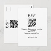 結婚式のウェブサイトのRSVP QRコードに名前とテキストを追加する ポストカード (正面/裏面)