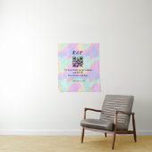 結婚式のウェブサイトのRSVP QRコードに名前を追加するテキスト タペストリー (インサイチュ)