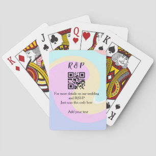 結婚式のウェブサイトのRSVP QRコードに名前を追加するテキスト トランプ