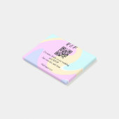 結婚式のウェブサイトのRSVP QRコードに名前を追加するテキスト ポストイット (アングル)