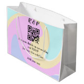 結婚式のウェブサイトのRSVP QRコードに名前を追加するテキスト ラージペーパーバッグ (裏面アングル)