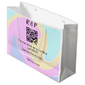 結婚式のウェブサイトのRSVP QRコードに名前を追加するテキスト ラージペーパーバッグ (正面アングル)