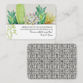 結婚式のウェブサイトRSVPの素朴な西部の砂漠のサボテン 名刺 (正面/裏面)