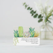 結婚式のウェブサイトRSVPの素朴な西部の砂漠のサボテン 名刺 (スタンド正面)