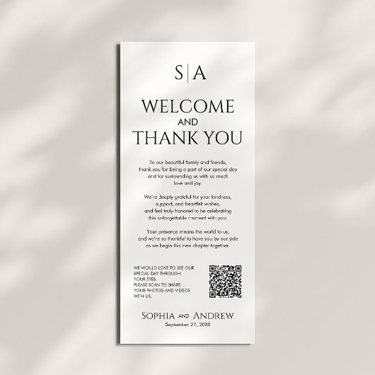 結婚式のウェルカムカードとテーブル装飾用サンクスカード