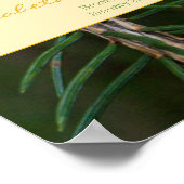 結婚式のウェルカムサイン 黄色の葉の松の枝 ポスター (角)