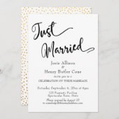 結婚式のウェルカムボード, ゴールドのコンフェッティ 招待状 (正面/裏面)