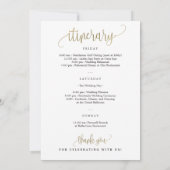 結婚式のウェルカム＆スケジュールカード 偽のゴールド 招待状 (裏面)