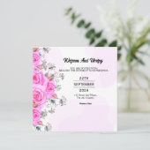 結婚式のエレガントなカード招待状テンプレート 招待状 (スタンド正面)