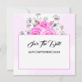 結婚式のエレガントなカード招待状テンプレート 招待状 (裏面)