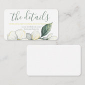 結婚式のエンクロージャカード、水彩画のミズキの開花 エンクロージャーカード (正面/裏面)