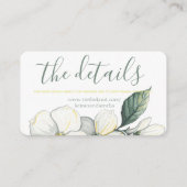 結婚式のエンクロージャカード、水彩画のミズキの開花 エンクロージャーカード (正面)