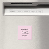 結婚式のエンゲージメント 名前の文字 ピンク マグネット (インサイチュ (食洗機))