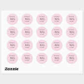 結婚式のエンゲージメント 名前の文字 ピンク ラウンドシール (シート)