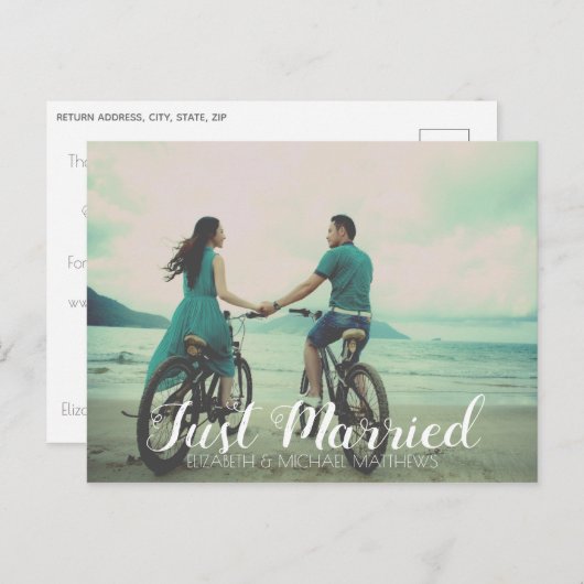 結婚式のオリジナル写真 ウェディング サンクス 案内ポストカード (正面/裏面)