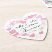 結婚式のカップルのパーソナライズなカスタムの紙のコースター ペーパーコースター (アングル)