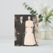 結婚式のカップルのヴィンテージの写真 ポストカード (スタンド正面)