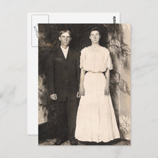 結婚式のカップルのヴィンテージの写真 ポストカード (正面/裏面)