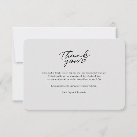 結婚式のカップルの写真ありがとう ノートカード (裏面)