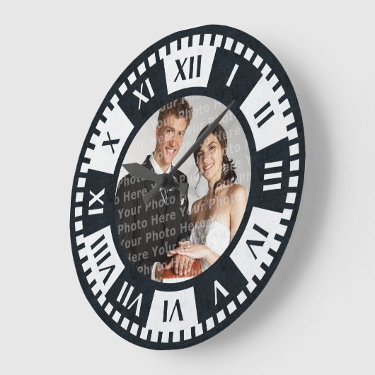 結婚式のカップルの写真の旧式なスタイルの時計 ラージ壁時計 (傾斜)