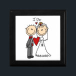 結婚式のカップル私はTシャツおよびギフトをします ギフトボックス<br><div class="desc">"私を読む"文字が付いているタキシードおよびウェディングドレスの棒の姿の新郎新婦は棒の姿の結婚式のカップルのTシャツ、マグ、カード、ステッカー、記念品、キーホルダー、mousepads、ランチョンマット、オーナメントおよび他の花嫁の服装およびギフト項目で。</div>