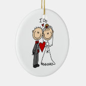 結婚式のカップル私はTシャツおよびギフトをします セラミックオーナメント (右)