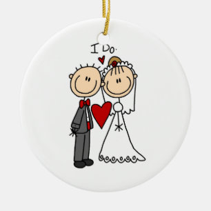 結婚式のカップル私はTシャツおよびギフトをします セラミックオーナメント