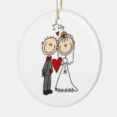 結婚式のカップル私はTシャツおよびギフトをします セラミックオーナメント (左)