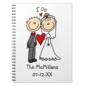 結婚式のカップル私はTシャツおよびギフトをします ノートブック (正面)