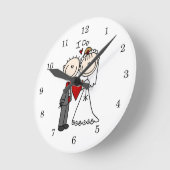 結婚式のカップル私はTシャツおよびギフトをします ラウンド壁時計 (傾斜)