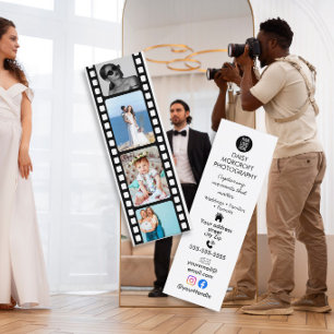 結婚式のカメラマンのフィルムストリップのビジネスカード スキニー名刺