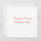 結婚式のカラーパレットのアイデアカード 招待状 (裏面)