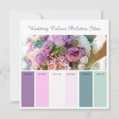 結婚式のカラーパレットのアイデアカード 招待状 (正面)