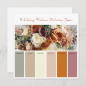結婚式のカラーパレットのアイデアカード 招待状 (正面/裏面)