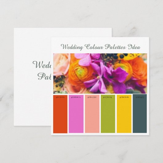結婚式のカラーパレットのアイデアカード 招待状 (正面/裏面)