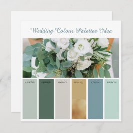 結婚式のカラーパレットのアイデアカード 招待状