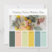 結婚式のカラーパレットのアイデアカード 招待状 (正面)