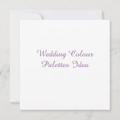 結婚式のカラーパレットのアイデアカード 招待状 (裏面)