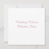結婚式のカラーパレットのアイデアカード 招待状 (裏面)