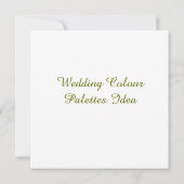 結婚式のカラーパレットのアイデアカード 招待状 (裏面)